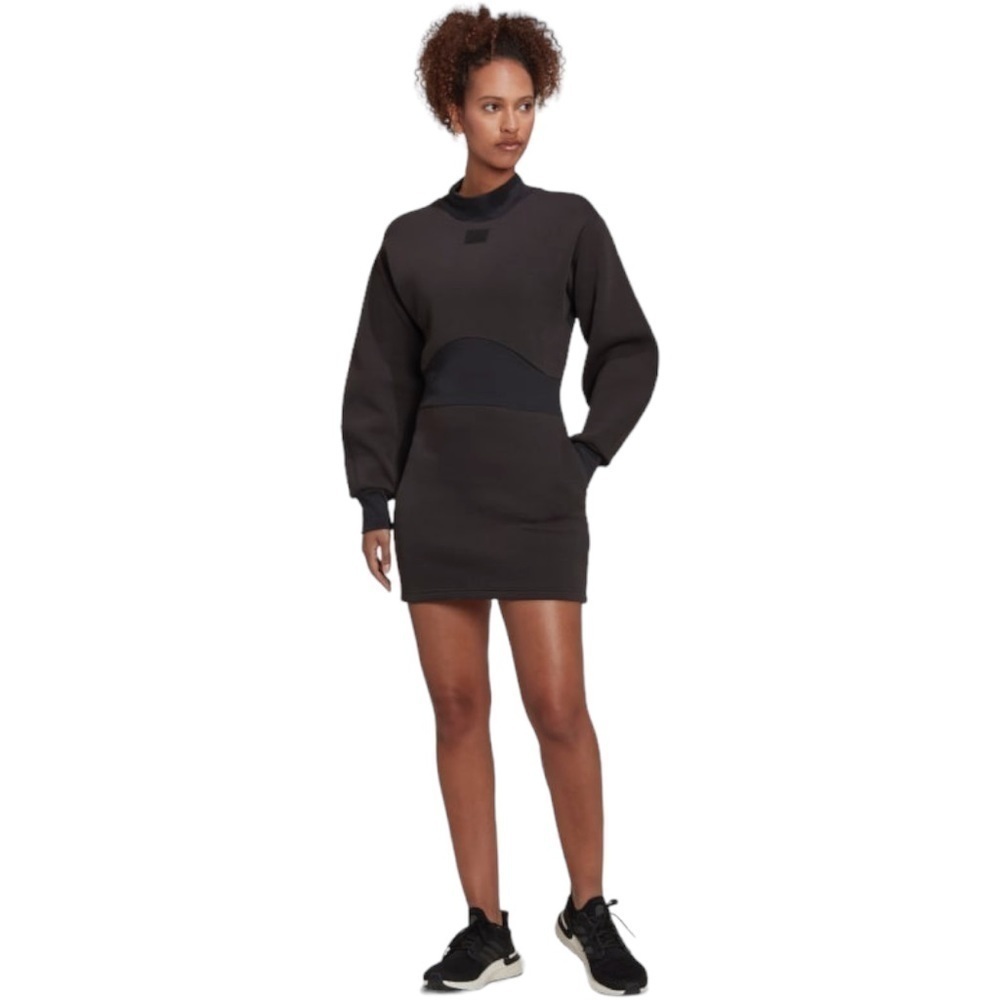 Adidas Dress Womens Small Badge Of Sport Black Long Sleeve Ribbed Mock Neck